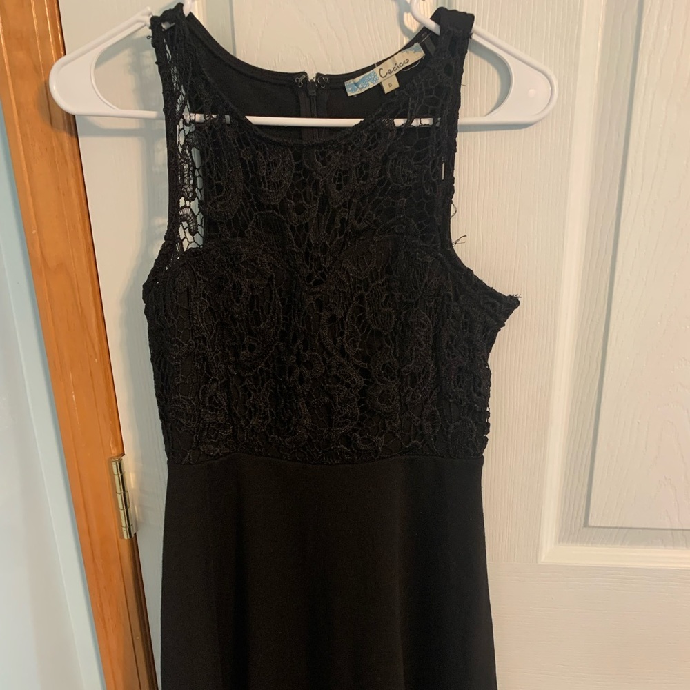 Short black halter top cocktail dress